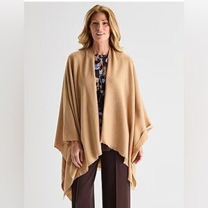 NWT Liz Claiborne Long Shawl Poncho Wrap One Size